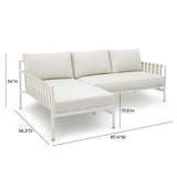 Dunes 2-Piece Cream Outdoor L-Shaped Sectional