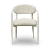 Annika Textured Contract-Grade Fabric Outdoor Dining Arm Chair - View 3