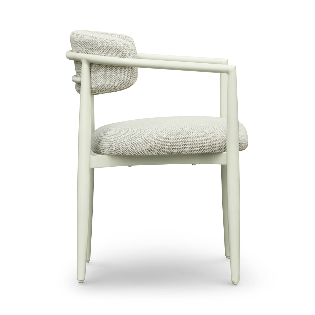 Annika Textured Contract-Grade Fabric Outdoor Dining Arm Chair - View 4