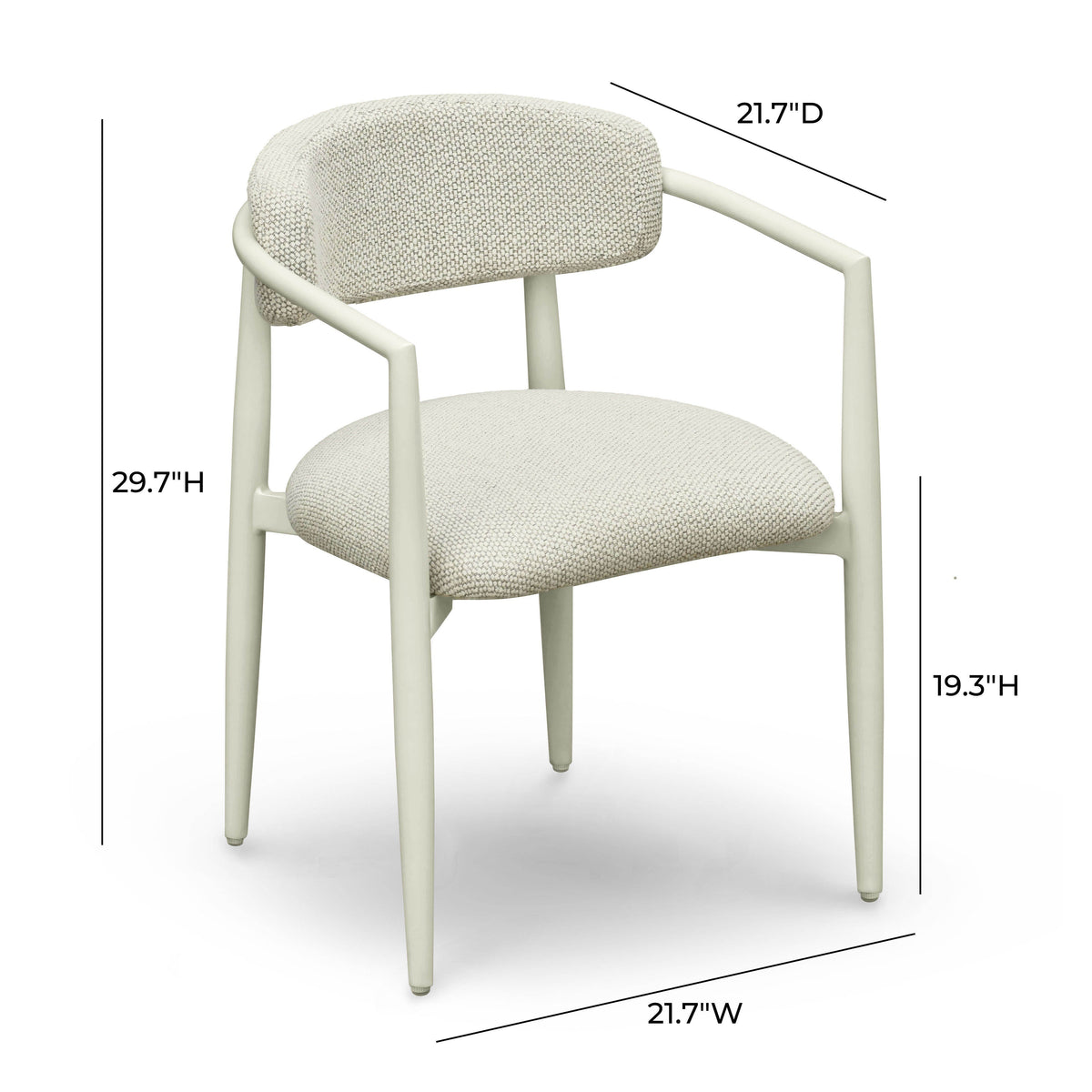 Annika Textured Contract-Grade Fabric Outdoor Dining Arm Chair - View 6
