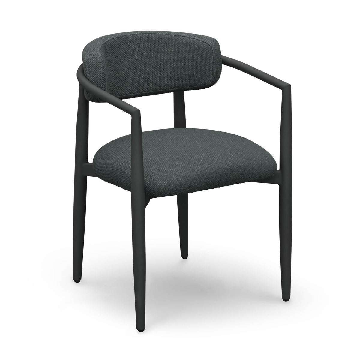 Annika Textured Contract-Grade Fabric Outdoor Dining Arm Chair - View 8