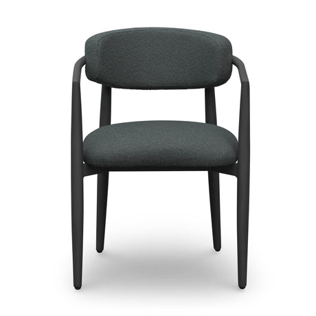 Annika Textured Contract-Grade Fabric Outdoor Dining Arm Chair - View 10