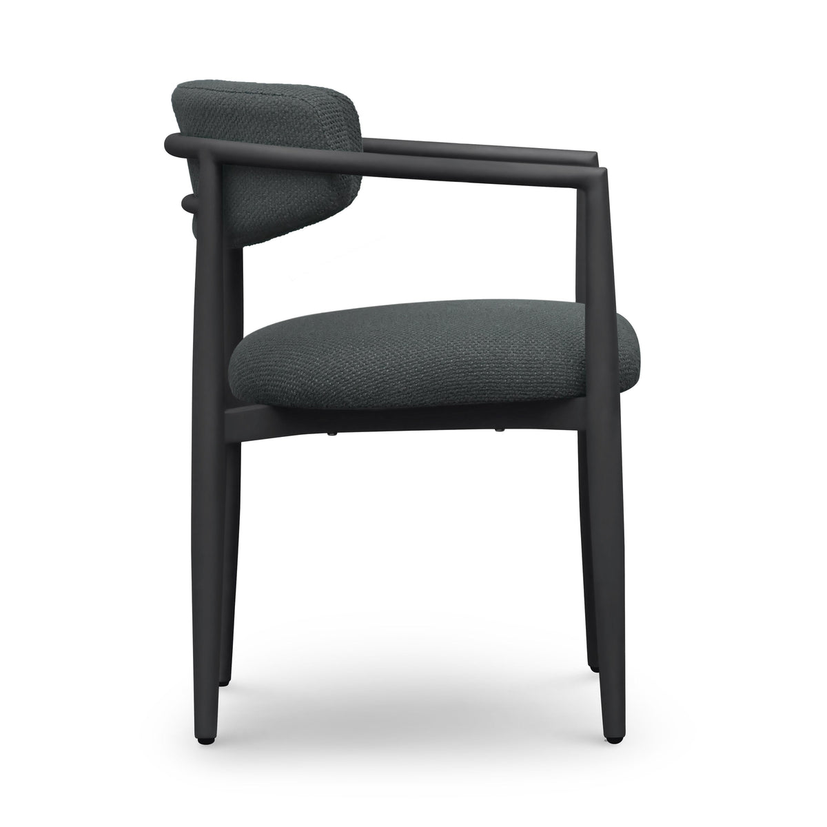 Annika Textured Contract-Grade Fabric Outdoor Dining Arm Chair - View 11