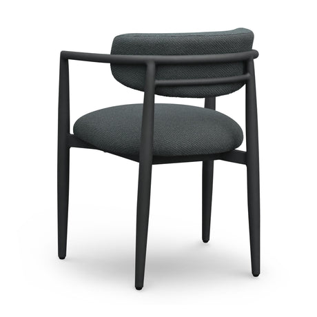 Annika Textured Contract-Grade Fabric Outdoor Dining Arm Chair - View 12