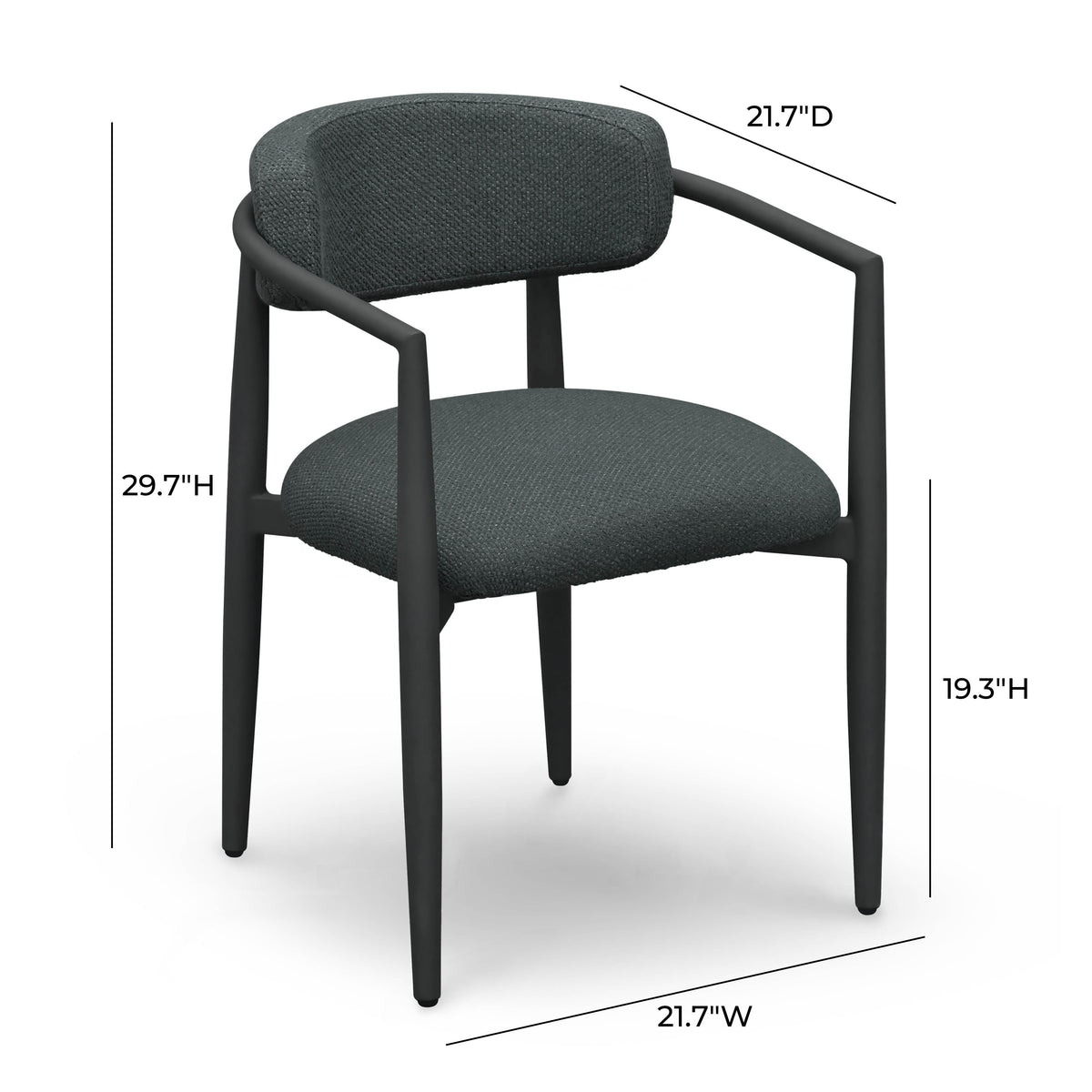 Annika Textured Contract-Grade Fabric Outdoor Dining Arm Chair - View 13