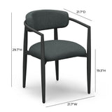 Annika Textured Contract-Grade Fabric Outdoor Dining Arm Chair - View 13