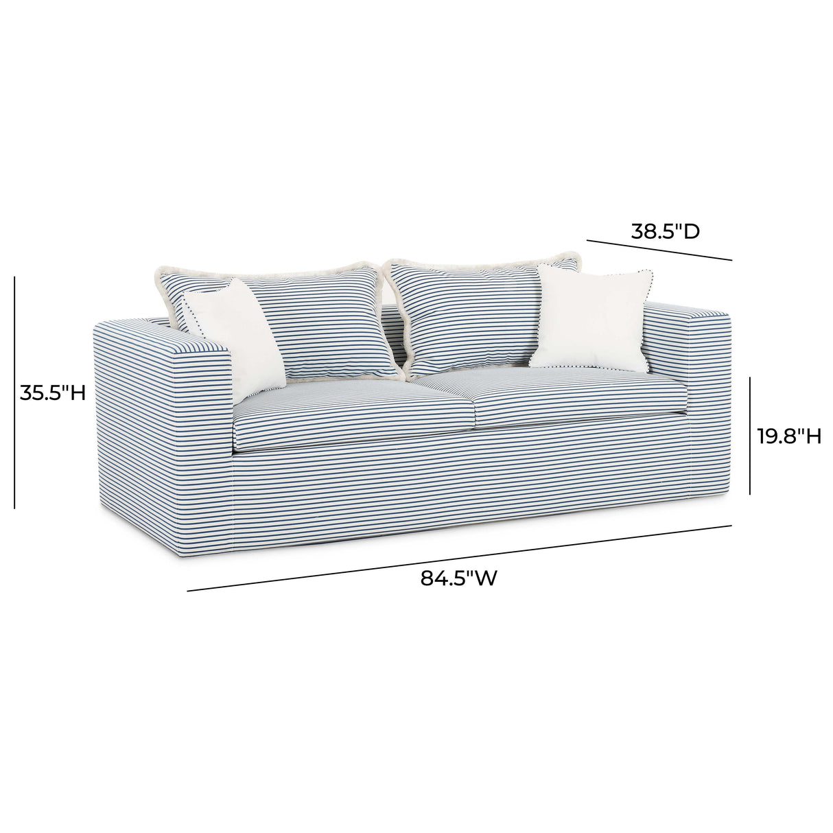 Salty 84.5" Striped Outdoor Sofa