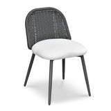 Alexa Rattan Performance Fabric Dining Chair