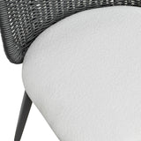 Alexa Rattan Performance Fabric Dining Chair