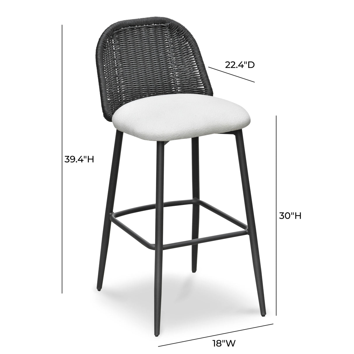 Alexa Performance Fabric Outdoor Stool
