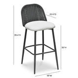 Alexa Performance Fabric Outdoor Stool