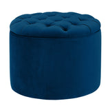Queen Velvet Round Storage Ottoman