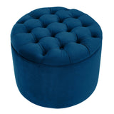 Queen Velvet Round Storage Ottoman