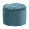 Queen Velvet Round Storage Ottoman