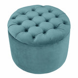 Queen Velvet Round Storage Ottoman