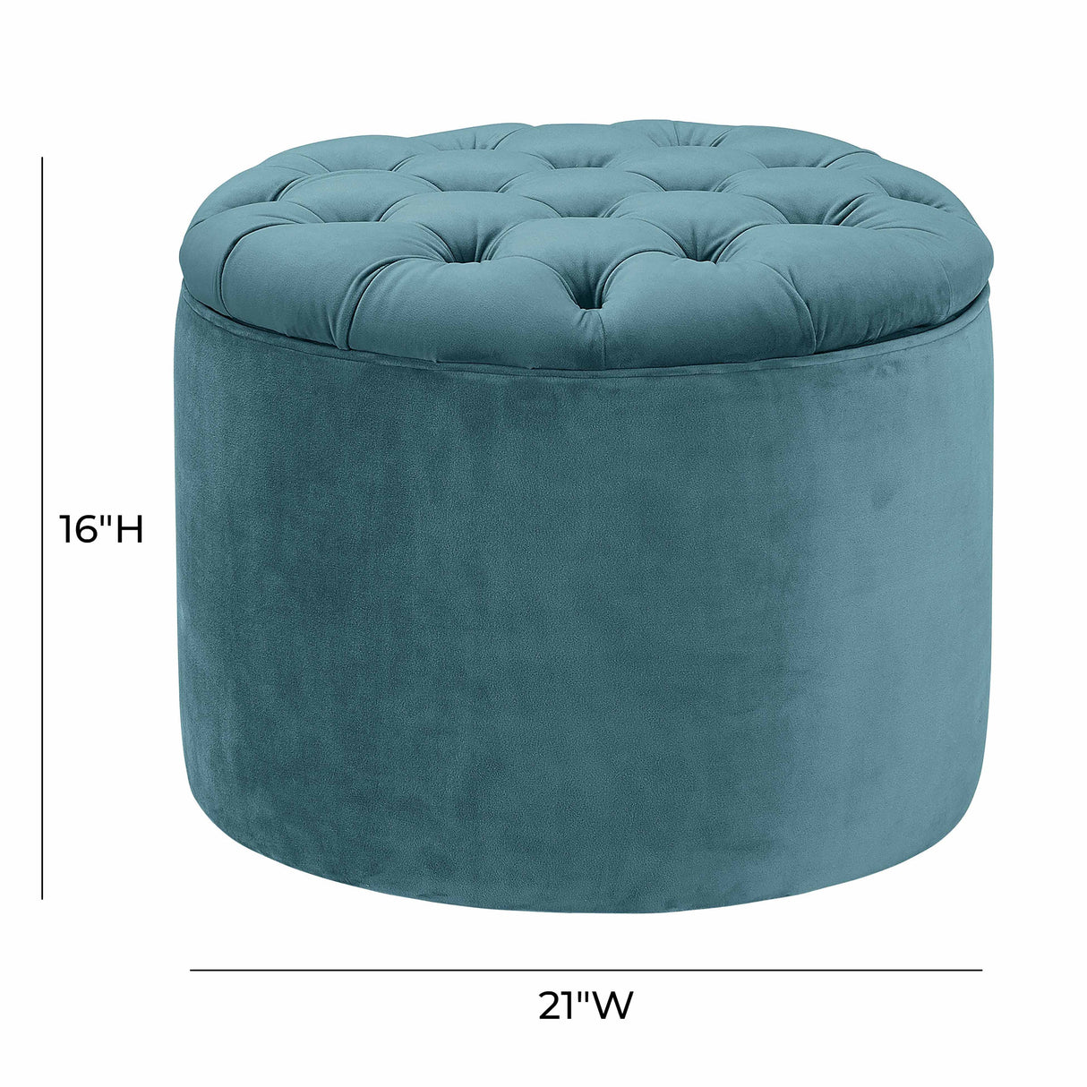 Queen Velvet Round Storage Ottoman