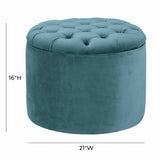 Queen Velvet Round Storage Ottoman