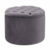 Queen Velvet Round Storage Ottoman