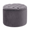 Queen Velvet Round Storage Ottoman
