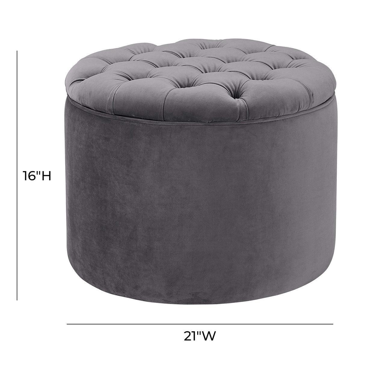 Queen Velvet Round Storage Ottoman
