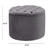 Queen Velvet Round Storage Ottoman