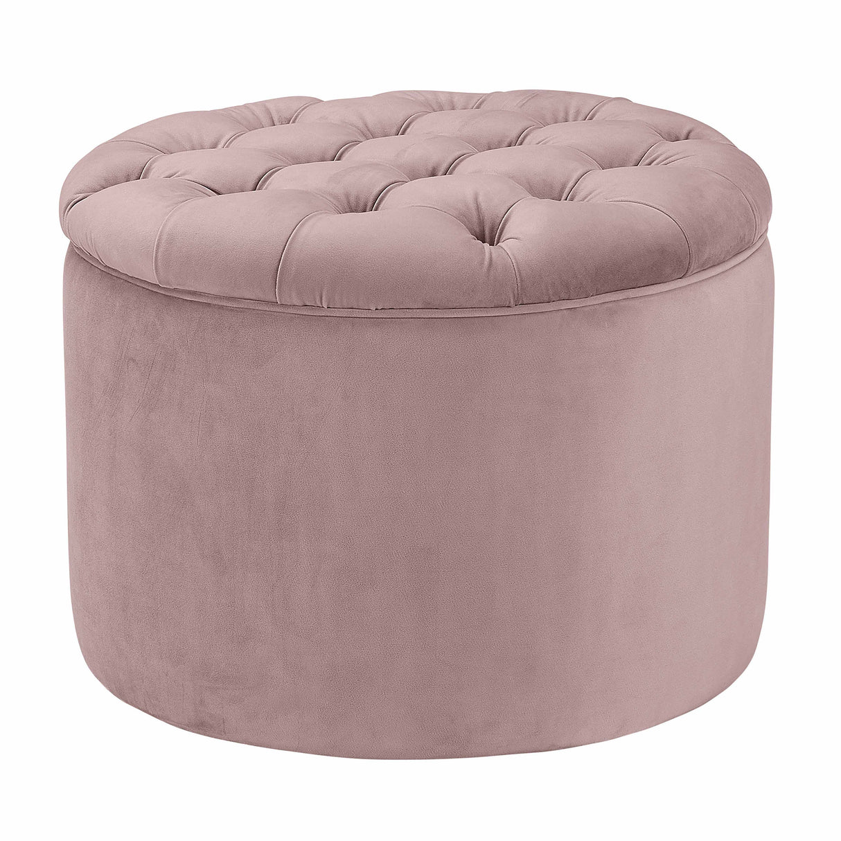 Queen Velvet Round Storage Ottoman