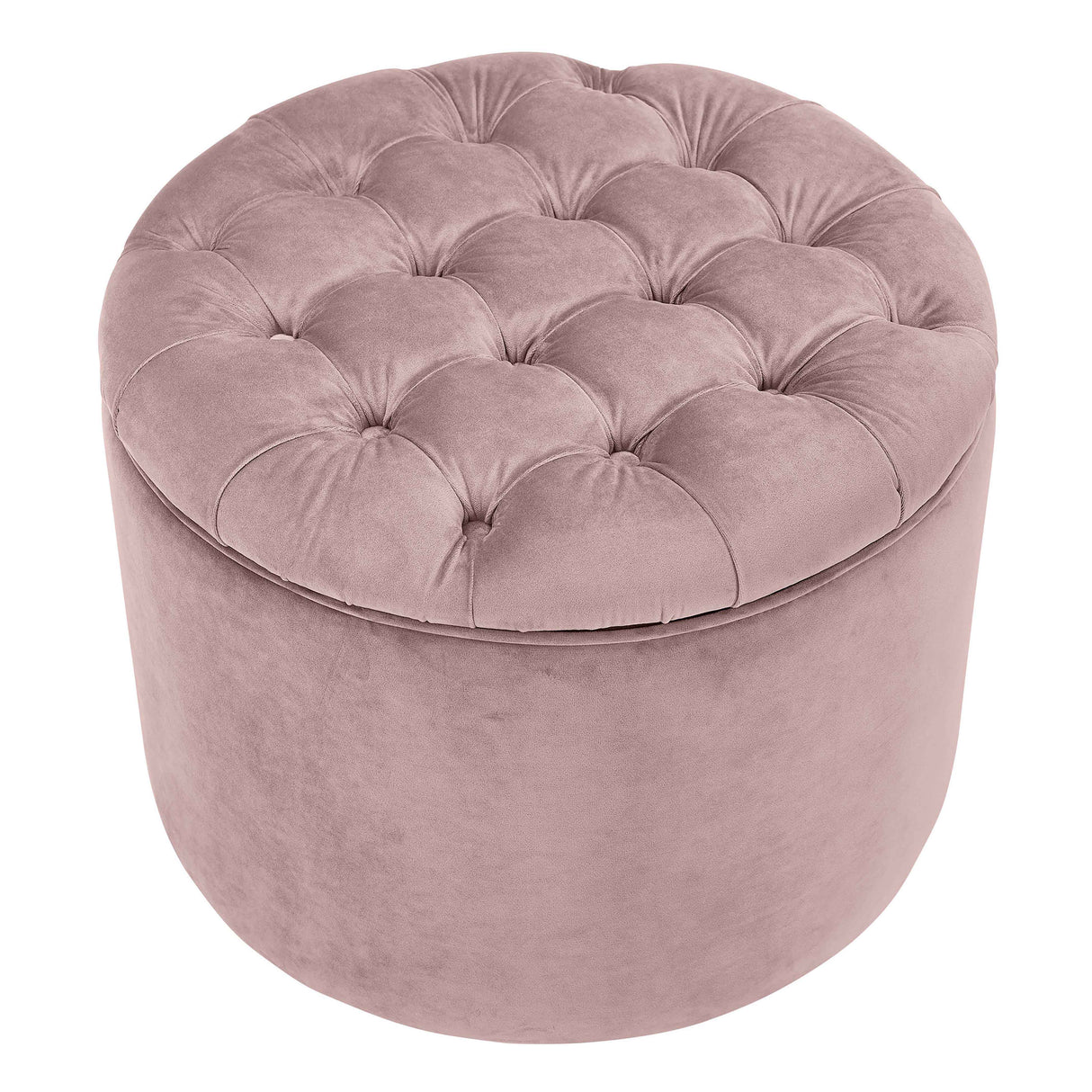 Queen Velvet Round Storage Ottoman