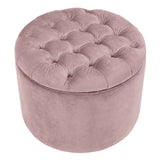 Queen Velvet Round Storage Ottoman