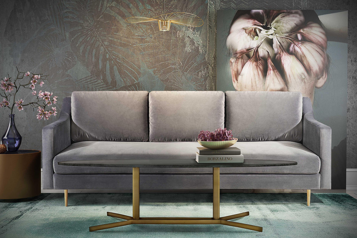 Gemma 51" Black Marble Coffee Table