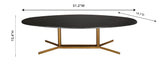 Gemma 51" Black Marble Coffee Table