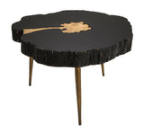 Timber 28" Black and Brass Coffee Table