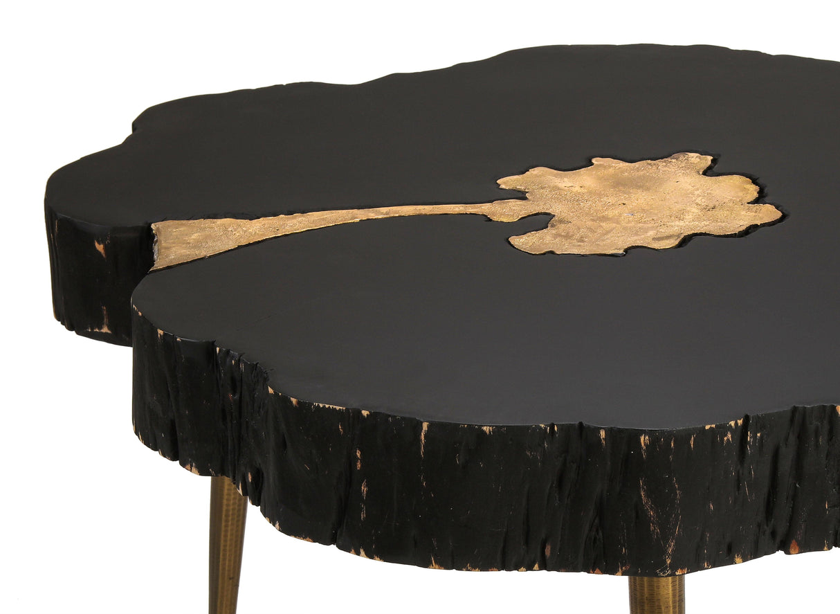 Timber 28" Black and Brass Coffee Table