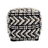 Mariel Black Cotton Pouf