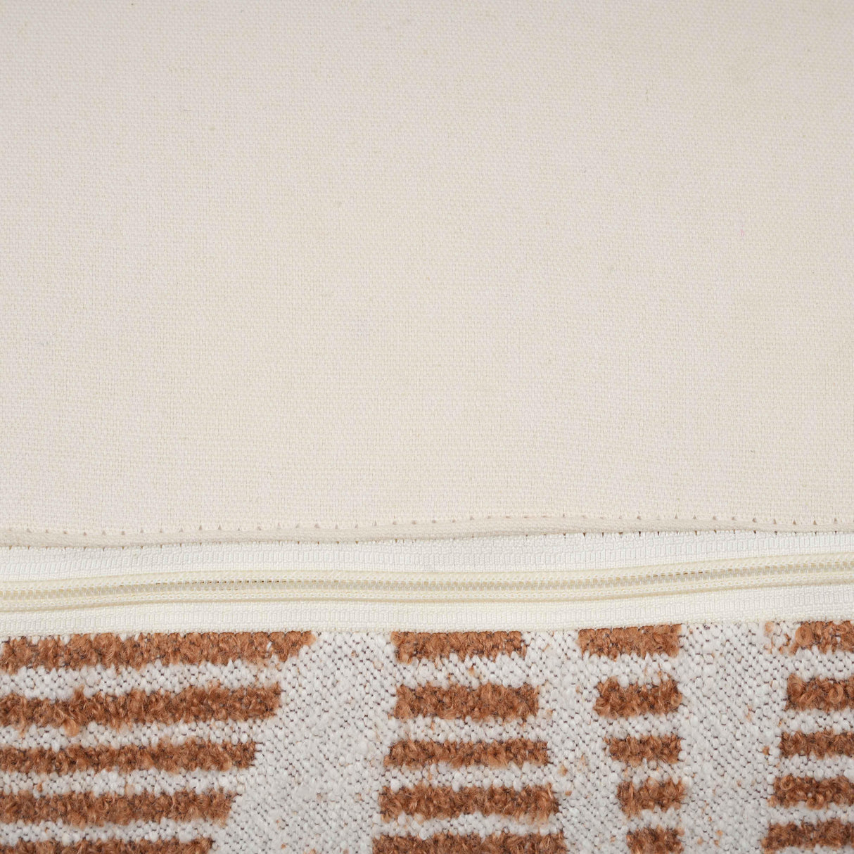 Ember Natural and Cream Woven Pouf