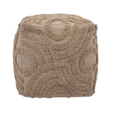 Miranda Beige Knitted Pouf