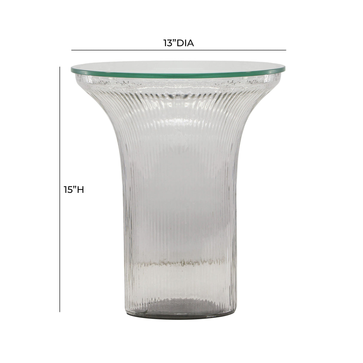 Cassandra Glass Flared Side Table