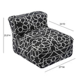 Chiara Indoor / Outdoor Black Accent Pouf