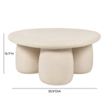 Rahul 34" Cream Round Coffee Table