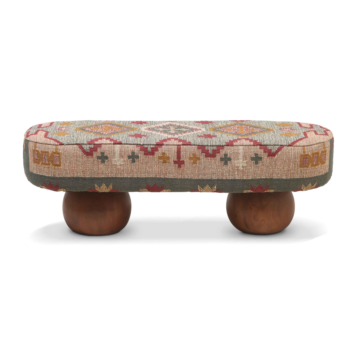Rizi 53" Textured Wool Upholstered Bench