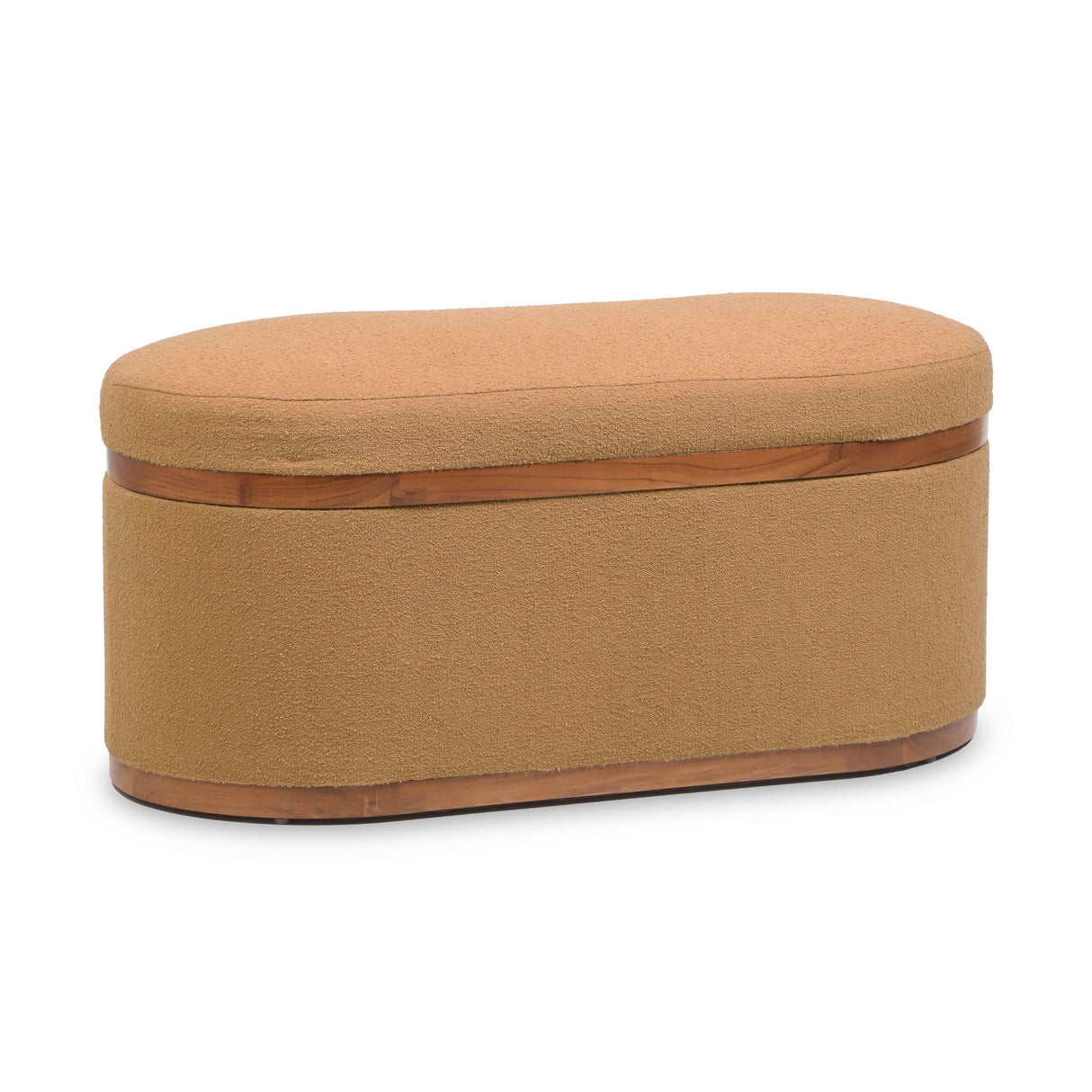 Olivier 41" Boucle Oval Storage Ottoman
