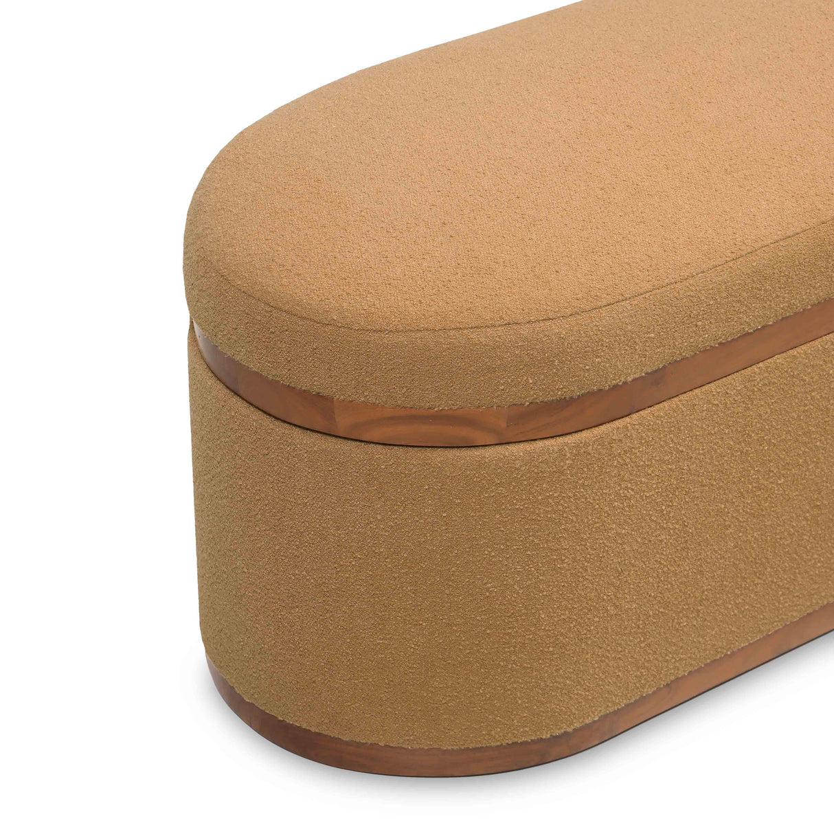 Olivier 41" Boucle Oval Storage Ottoman