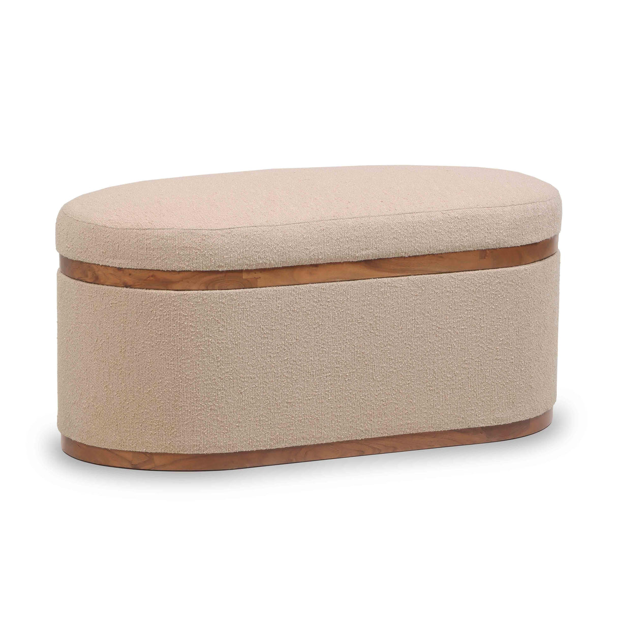 Olivier 41" Boucle Oval Storage Ottoman