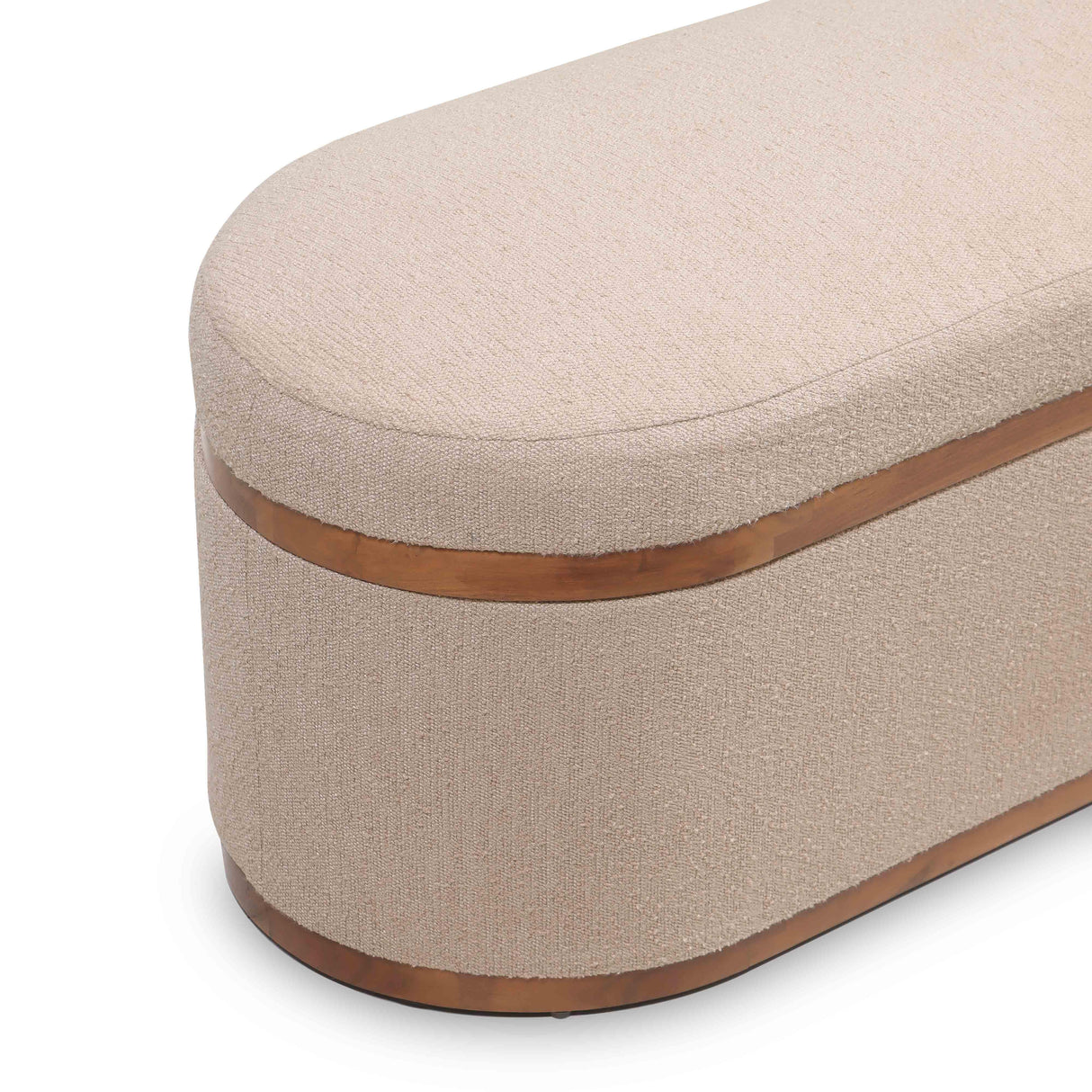 Olivier 41" Boucle Oval Storage Ottoman