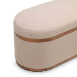 Olivier 41" Boucle Oval Storage Ottoman