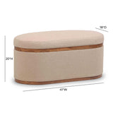 Olivier 41" Boucle Oval Storage Ottoman
