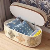 Olivier 41" Cotton Oval Storage Ottoman