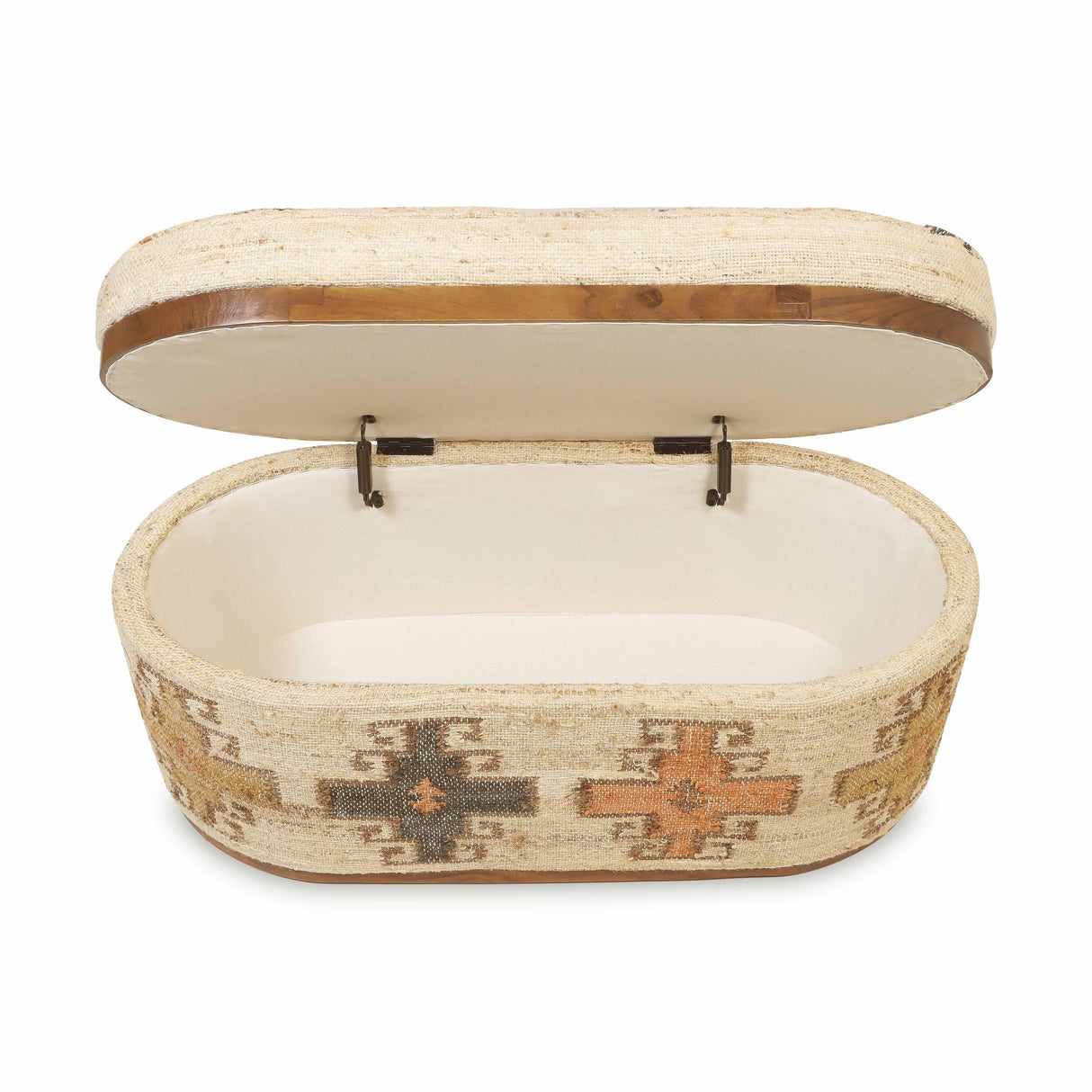 Olivier 41" Cotton Oval Storage Ottoman