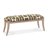 Arielle 48" Olive & White Embroidered Bench