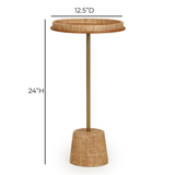 Saddle Natural Raffia Contract-Grade Side Table - View 6