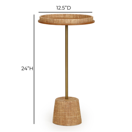 Saddle Natural Raffia Contract-Grade Side Table - View 6